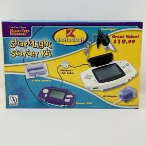 Nintendo Game Boy Advance InterAct Sharklight Car Charger Cable Kit Clear Purple